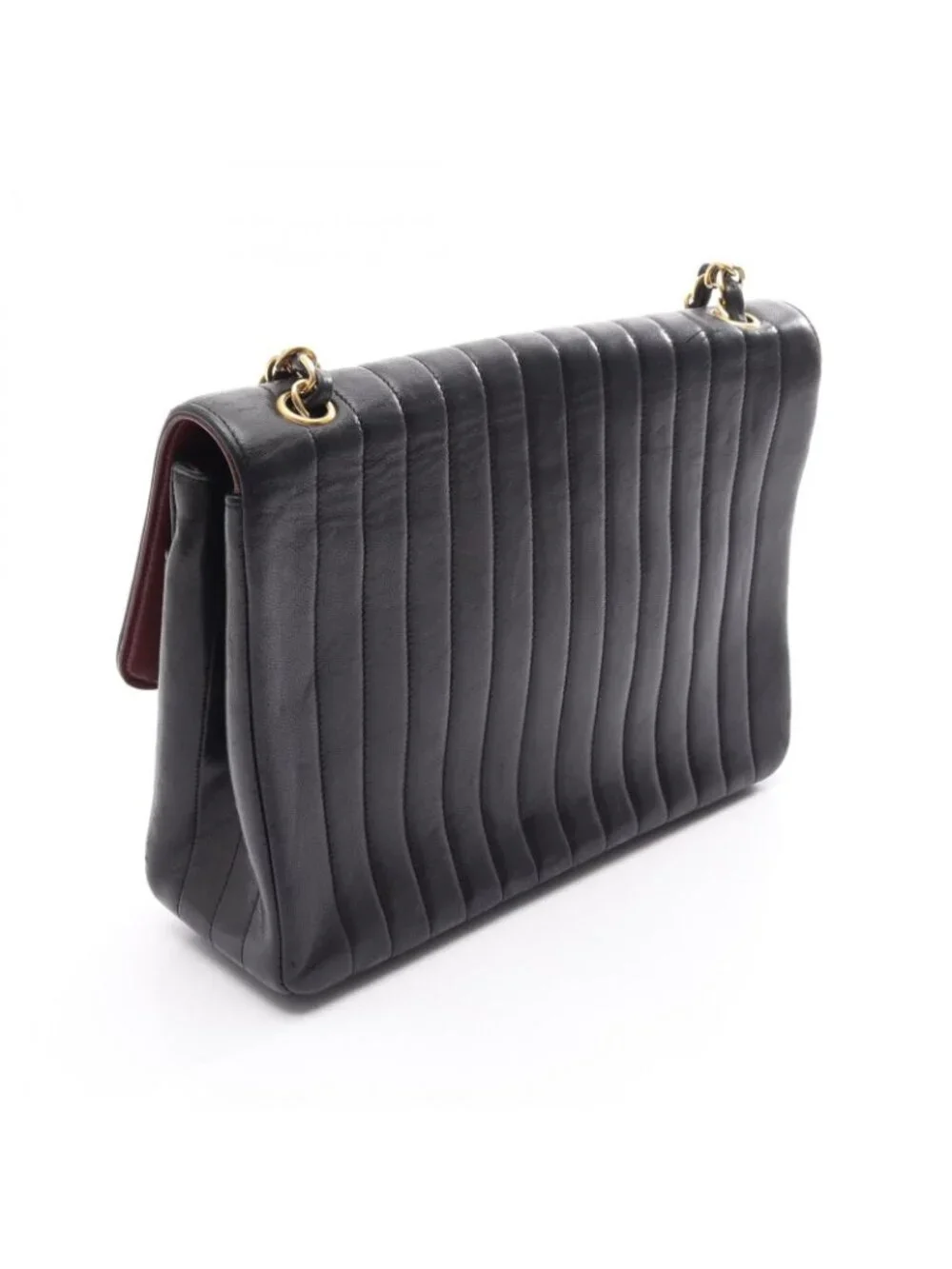 Chanel Shoulder Bag Mademoiselle Black Lambskin Chain